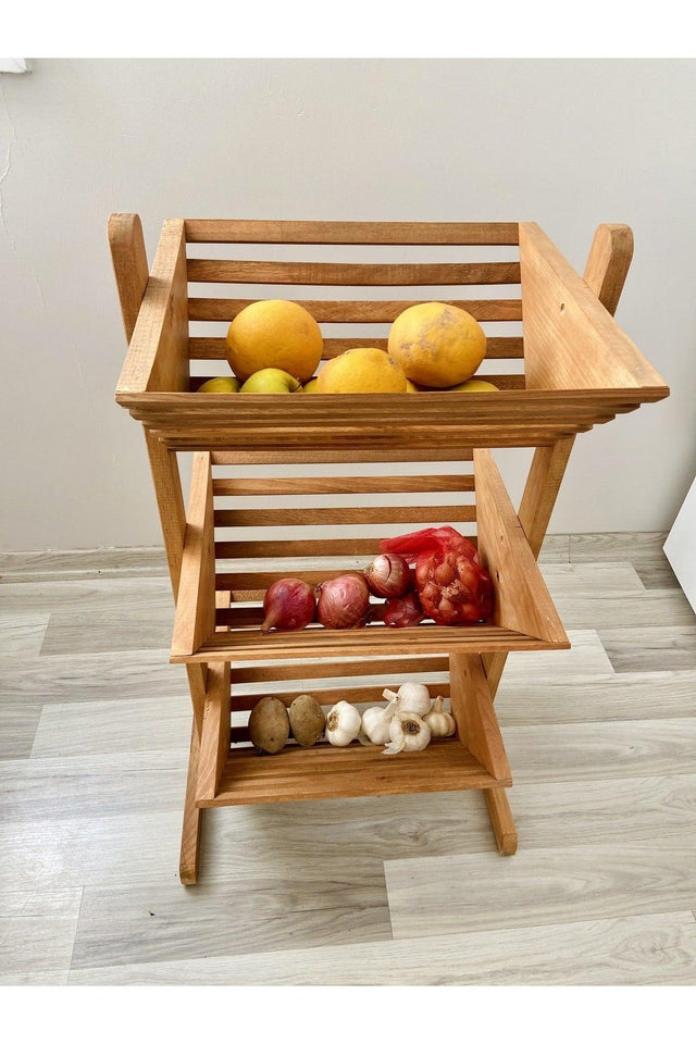 Natural Wooden Crisper Fruit Rack - Swordslife