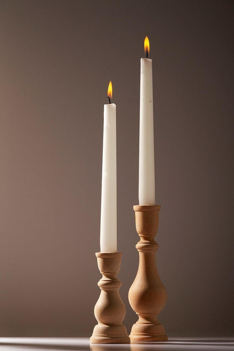 Natural Wooden Twist Set of 2 Candlesticks - Swordslife