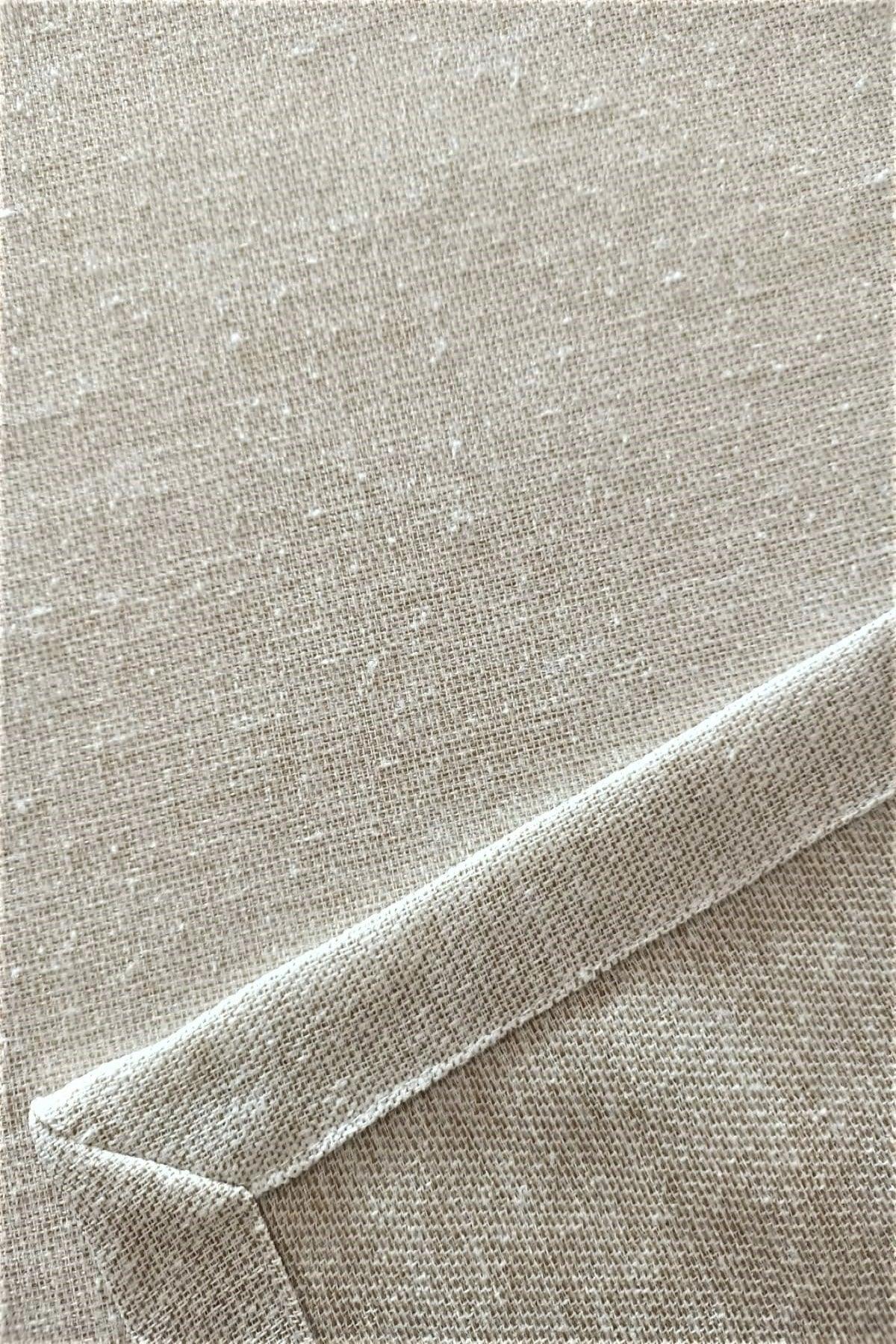 Natural Linen Textured Cream Table Cloth - Swordslife