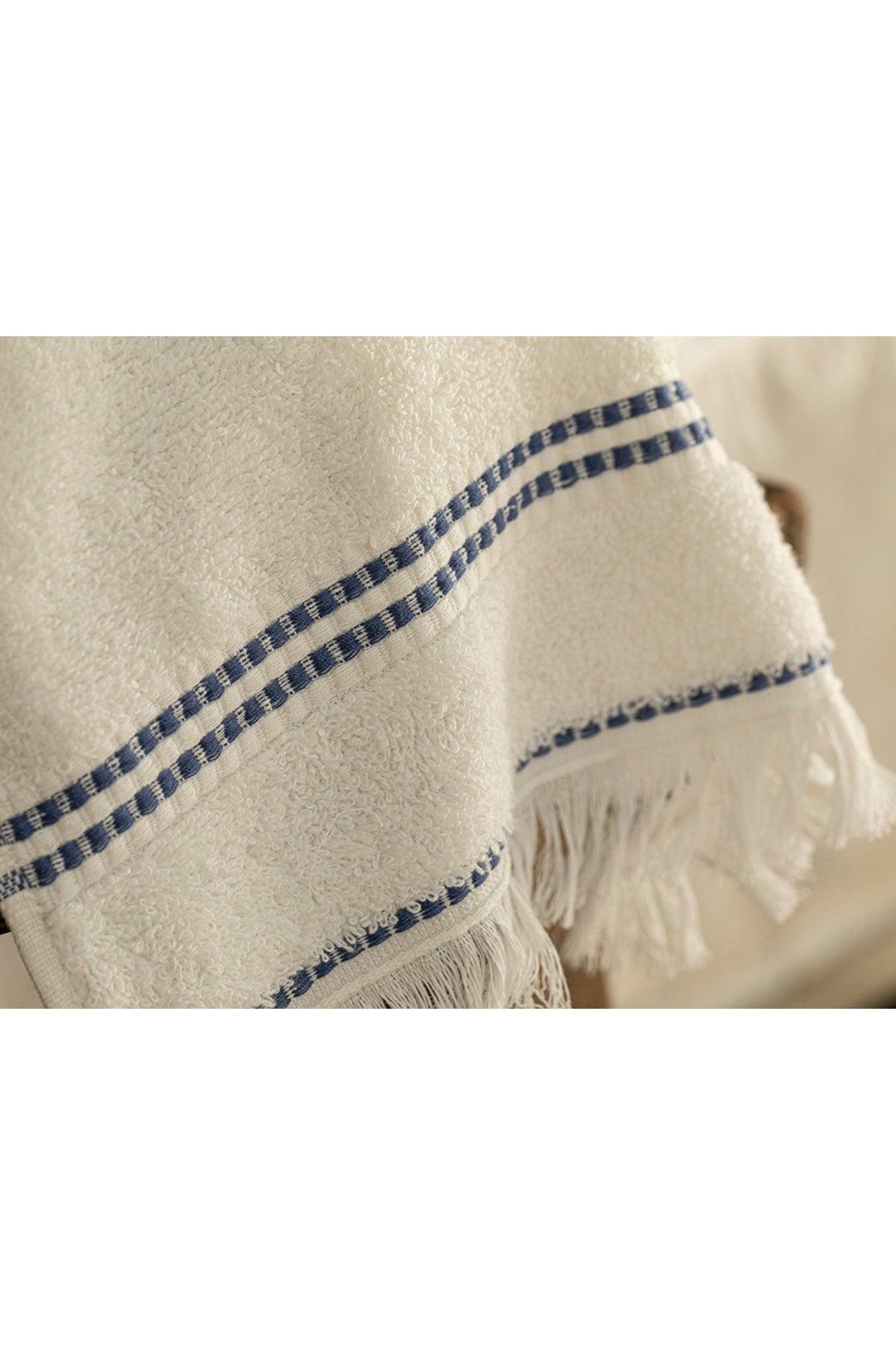 Nautical Cotton Hand Towel 30x40 Cm White - Blue - Swordslife