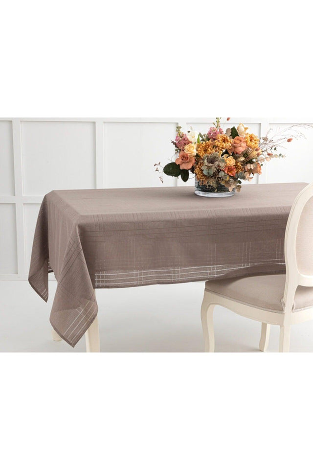 Navy Openwork Table Cloth 150x200 Cm Dark Beige - Swordslife