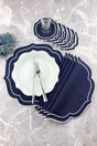 Navy Blue Color White Double Wrap Embroidered 12