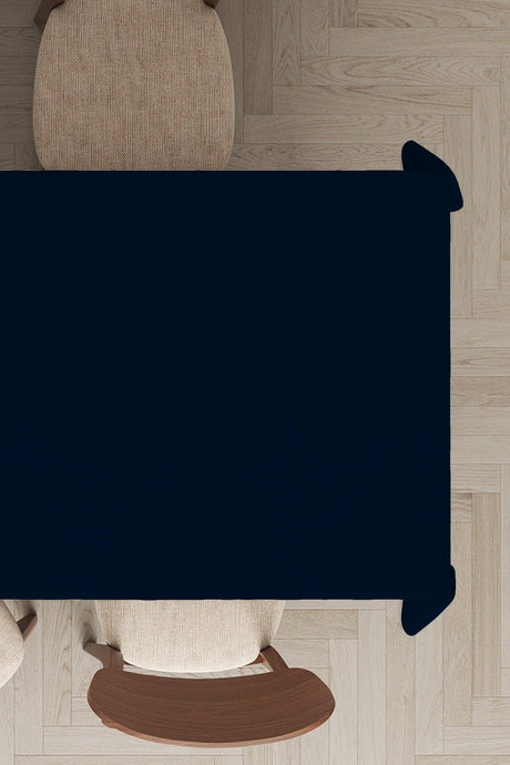 Navy Blue Plain Table Linen Thai Feather Velvet