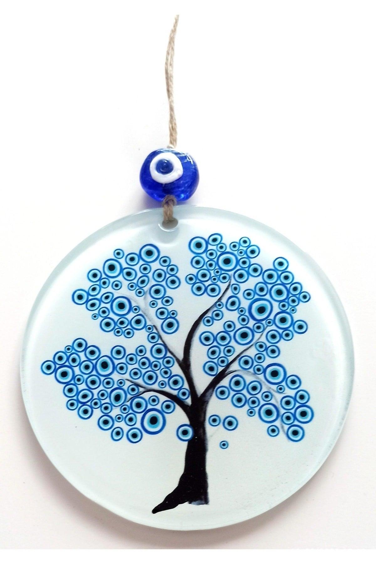 Evil Eye Tree Fusion Glass Evil Eye Beads Wall Decor - Swordslife