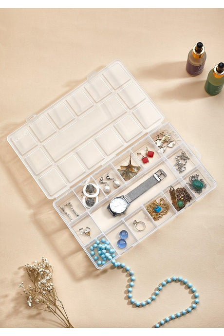 Necklace Ring Accessory Storage And Organizer Jewelry And Watch Box Large Size With 15 Compartments - Swordslife