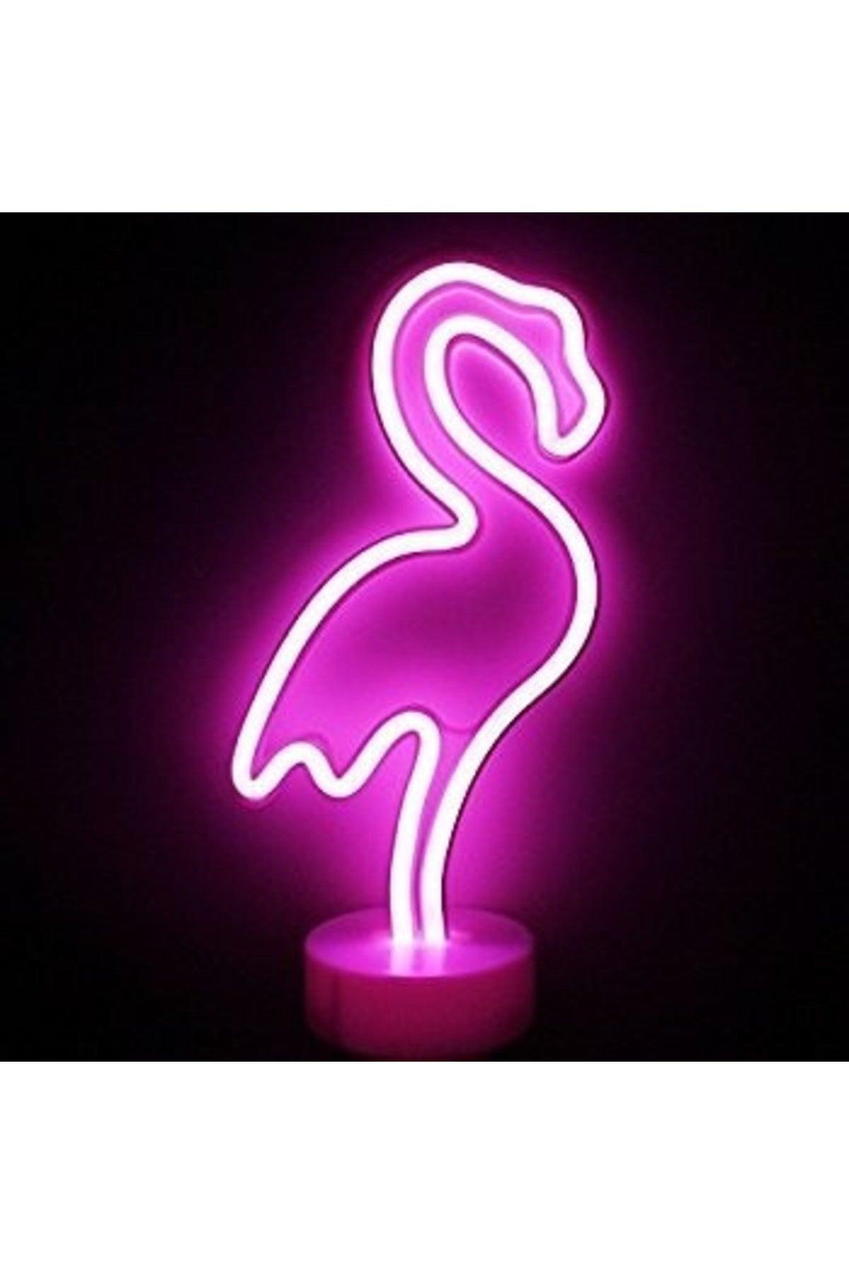 Neon Illuminated Flamingo Table Night Lamp Usb+battery Decorative Gift - Swordslife