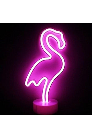 Neon Illuminated Flamingo Table Night Lamp Usb+battery Decorative Gift - Swordslife