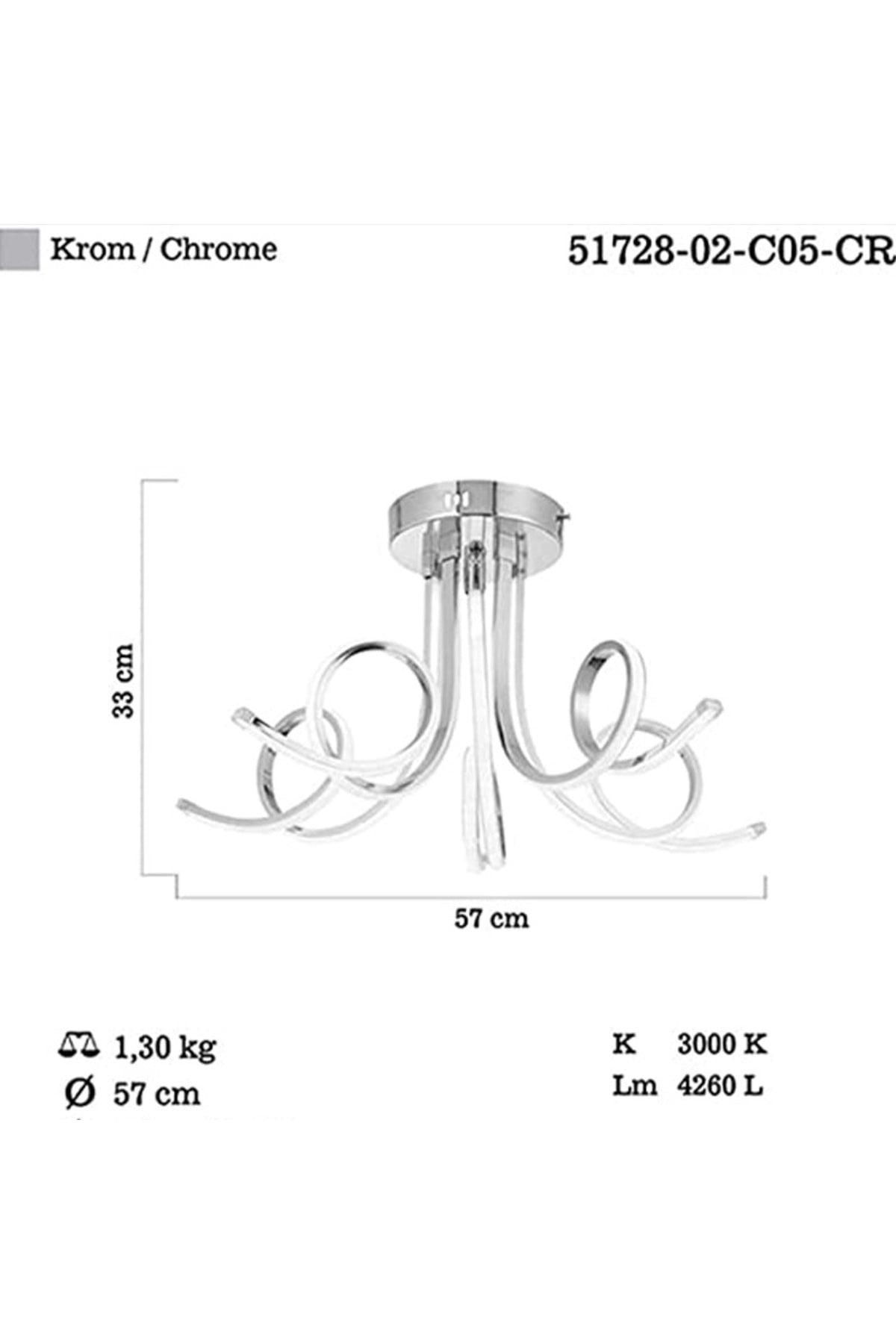 Nevro 5 Li Led Plafonyer 16w*5 3000k - Swordslife