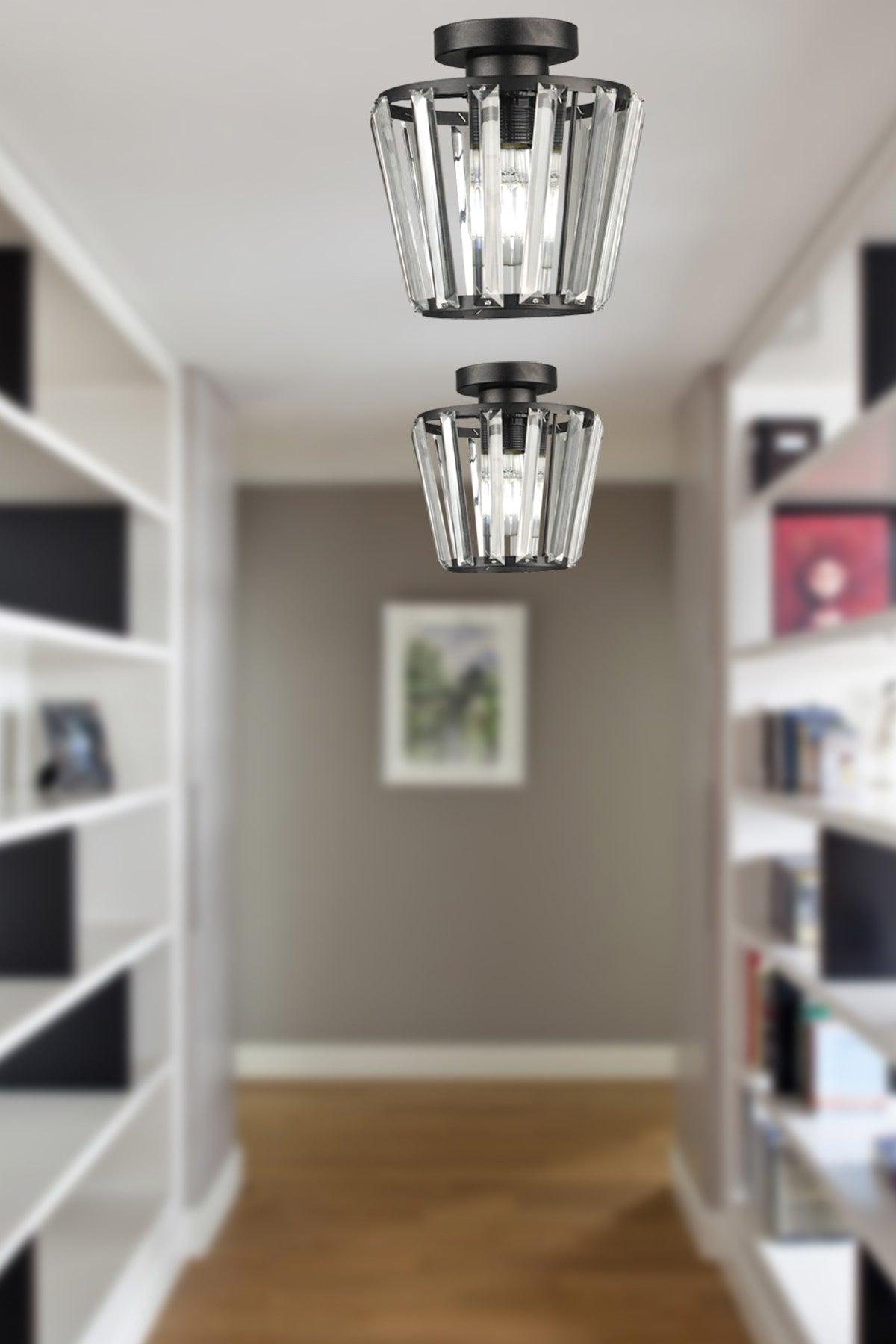 Neva Ceiling Mount Single Chandelier Black - Swordslife