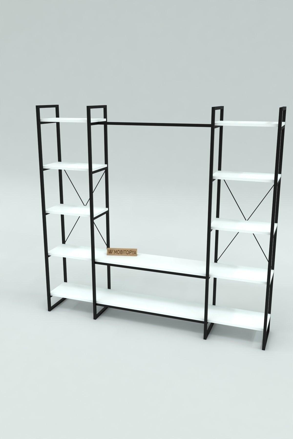 Nilamu Wardrobe, Metal Hardware, White, Open Wardrobe, Organizer, Hanger - Swordslife