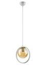 Nina Modern Metal White Color Ring Indoor Honey Glass Single Chandelier - Swordslife
