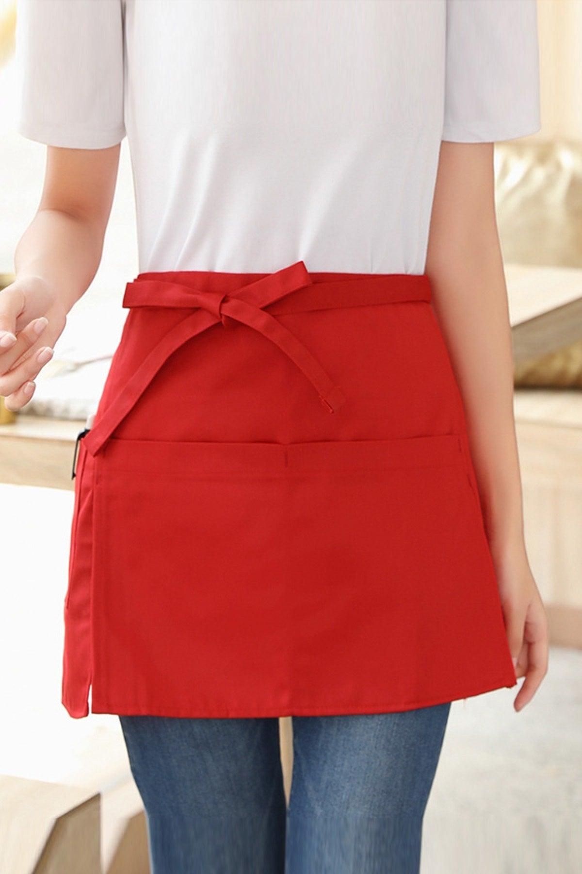 Nippy Waiter Cook And Kitchen Chef Half Waist Apron Stain Resistant 3 Pockets Service Apron - Swordslife