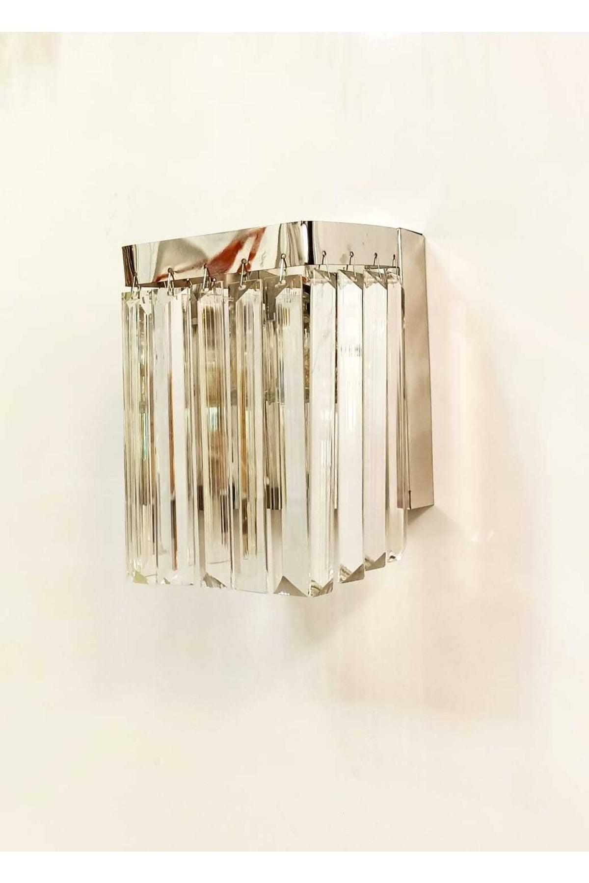 Nirvana Crystal Stone Silver Battery Sconce - Swordslife