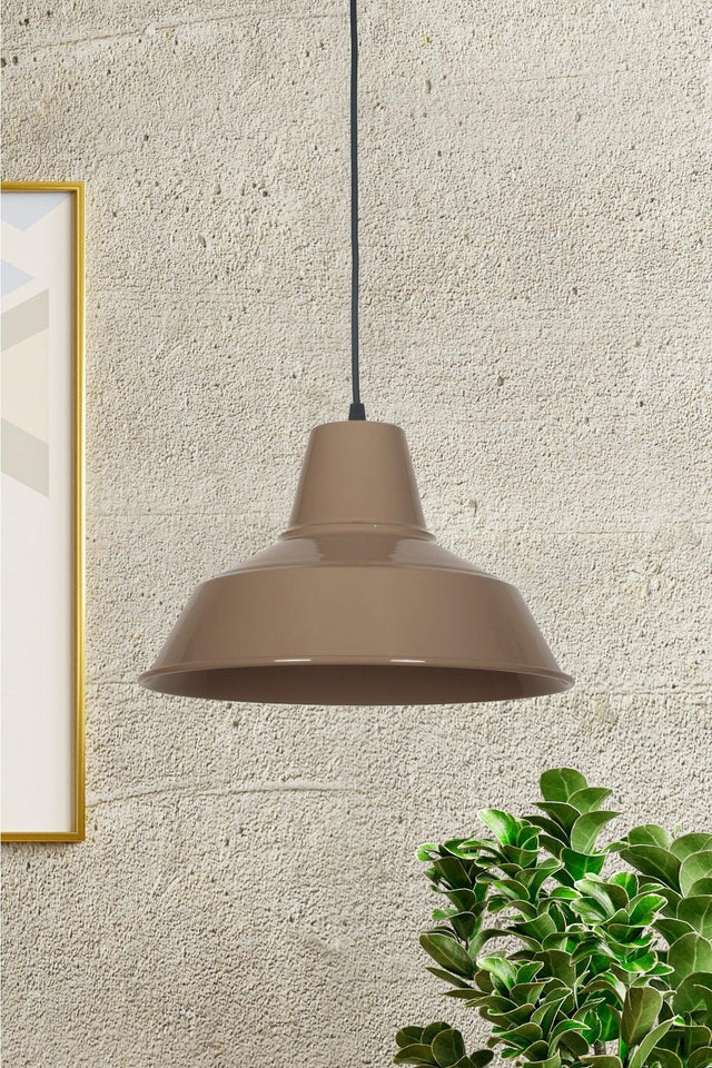 No33 Modern Design Brown Color Metal Pendant Lamp Cafe - Kitchen Single Chandelier - Swordslife