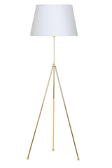 Noa Gold Plated Tripod Height Adjustable Metal Floor Lamp - White - Swordslife