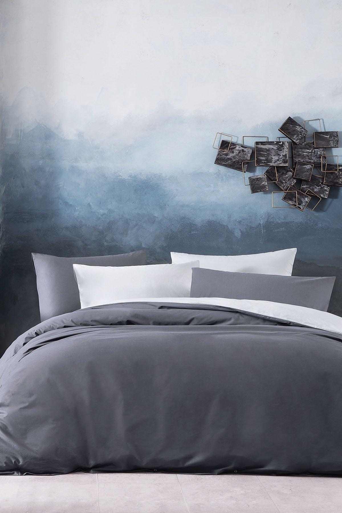 Noah Ranforce Double Duvet Cover Set - Grey/Anthracite - Swordslife