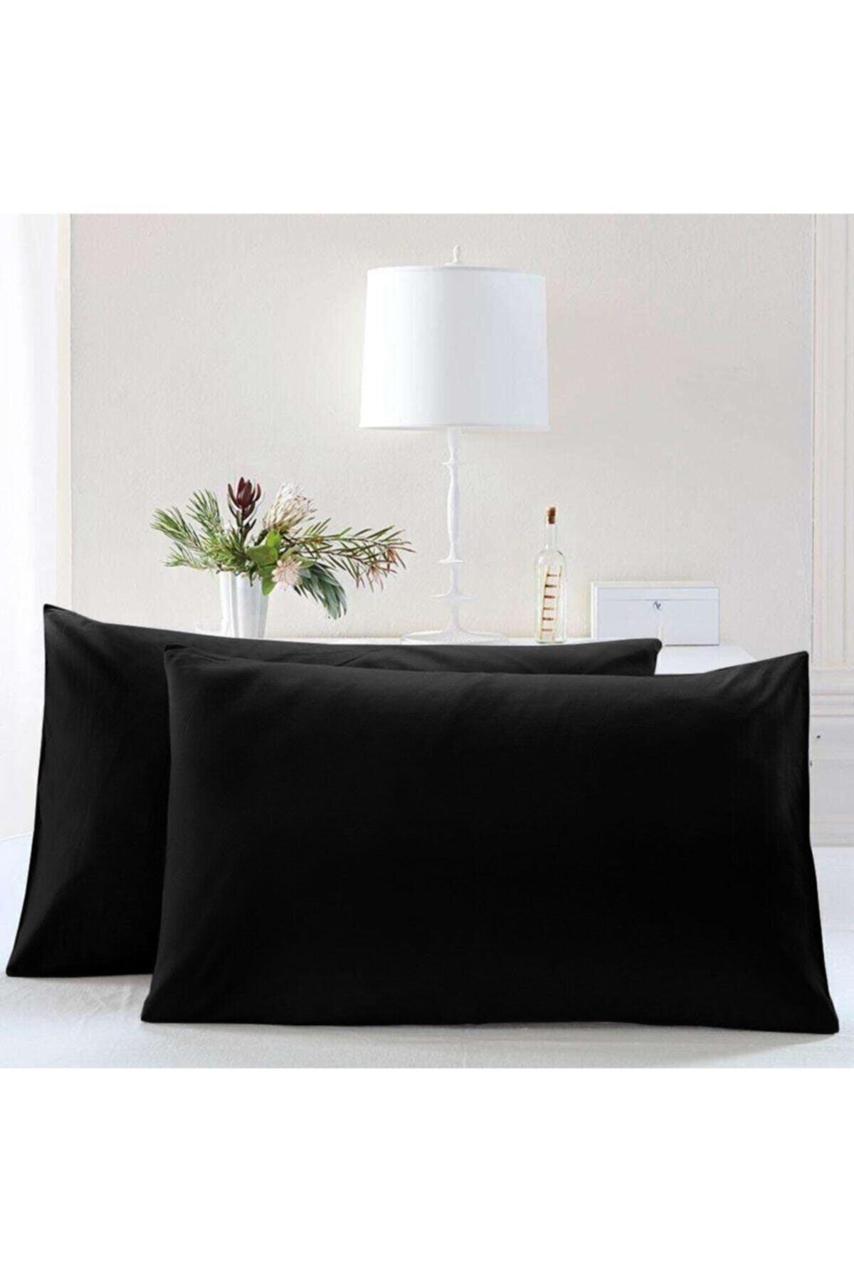 Noir Black Pillowcase Set of 2 100% Cotton (50x70) - Swordslife