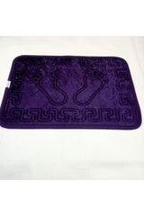 Anti-Slip Bath Mat With Footprint Purple