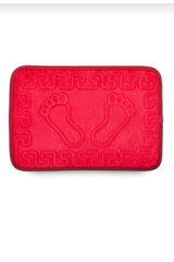 Anti-Slip Bath Mat With Footprint Red 40 X 60 Cm - Swordslife