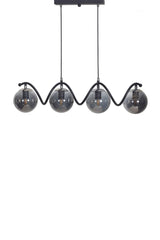 Nora 4 Lux Black-Chrome Metal Body Smoked Glass Design Luxury Chandelier - Swordslife