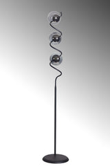 Nora Black Metal Body Smoked Glass Design Luxury Floor Lighting Floor Lamp - Swordslife