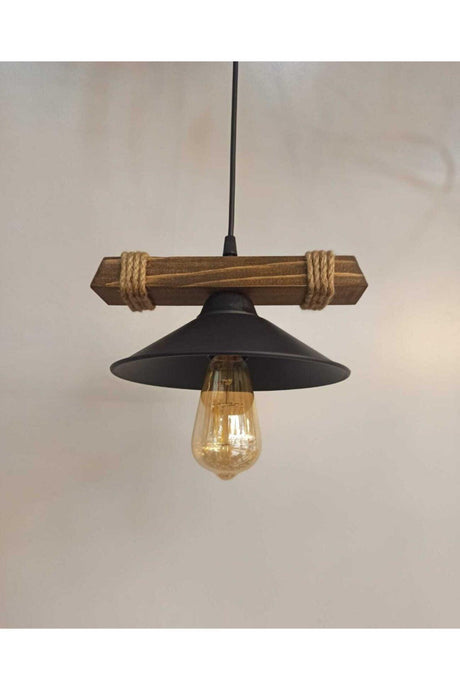 Nova Wooden Rustic Modern Rope Single Pendant Chandelier - Swordslife