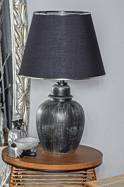 Nuit Ceramic Lampshade Black Silver Srmk-53 - Swordslife