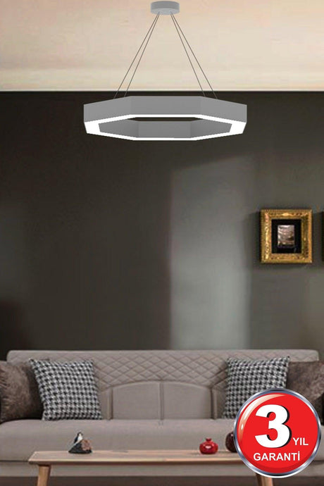 Octagon (Grey Case, Daylight) Led Modern Led Chandelier - Swordslife