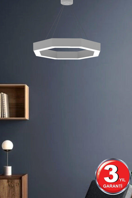 Octagon (Grey Case, White Light) Led Modern Led Chandelier - Swordslife
