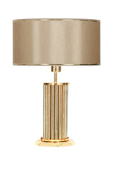 Odeon Gold Plated Metal Stick Lampshade Gold Striped Mataro Mink - Swordslife