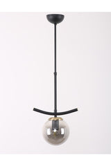 Okka Black Tumbled Smoked Glass Chandelier - Swordslife