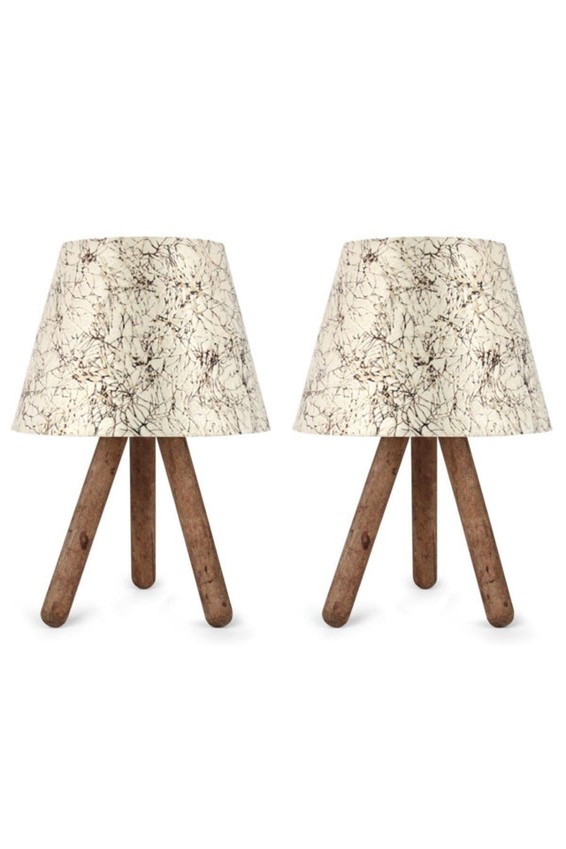 Olive Branch Fabric Headboard Wooden Leg Lampshade 2-Set - Swordslife