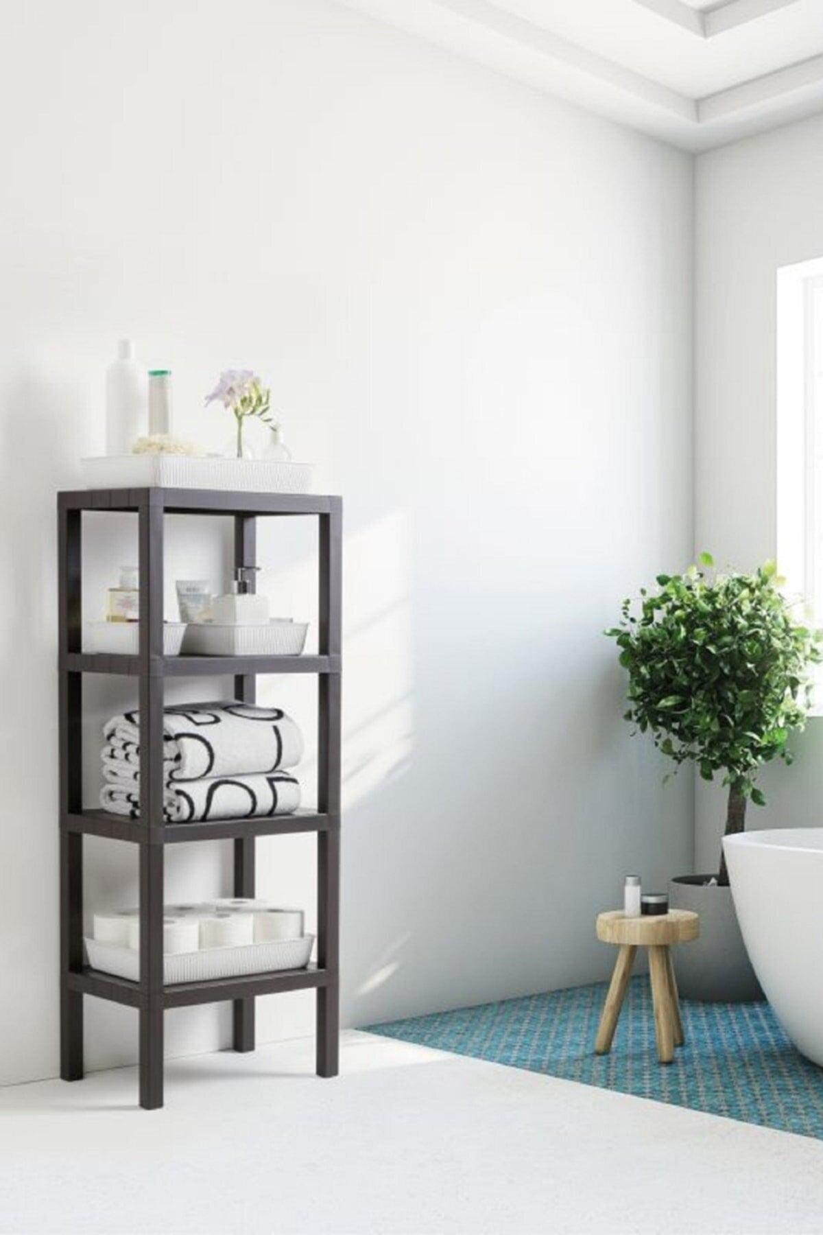 Ombeg 4-Tier Wood Look Plastic Shelf