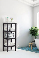 Ombeg 4-Tier Wood Patterned Plastic Shelf