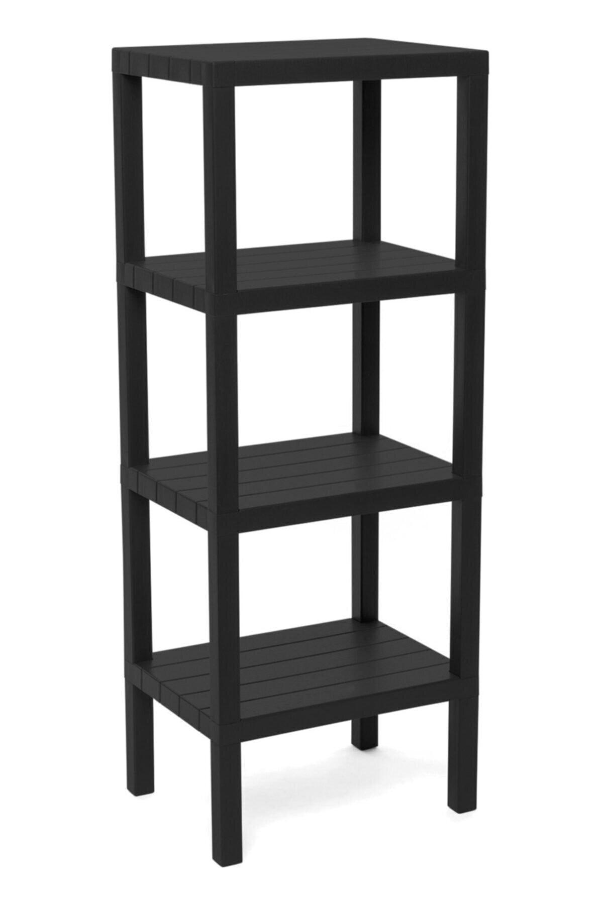 Ombeg 4-Tier Wood Patterned Plastic Shelf