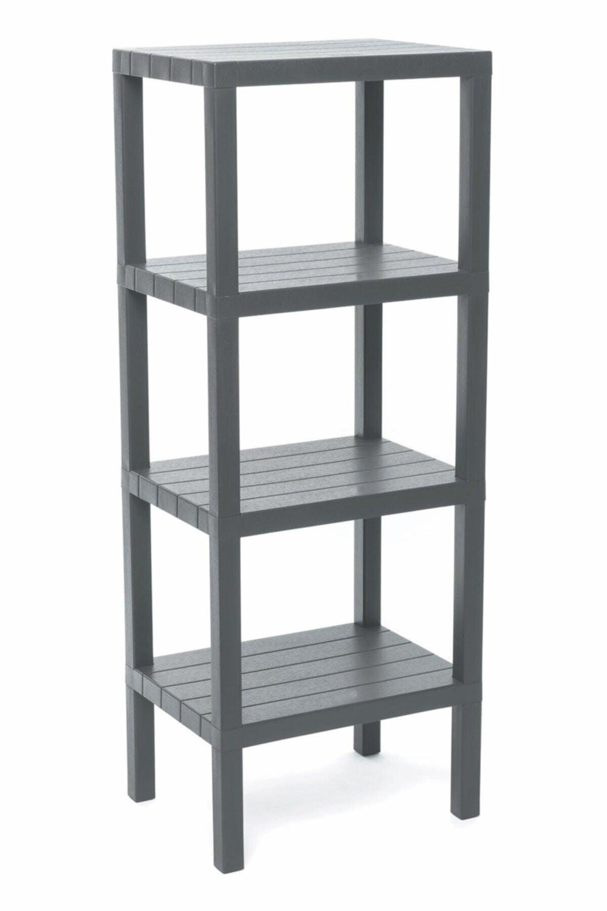 Ombeg 4-Tier Wood Patterned Plastic Shelf