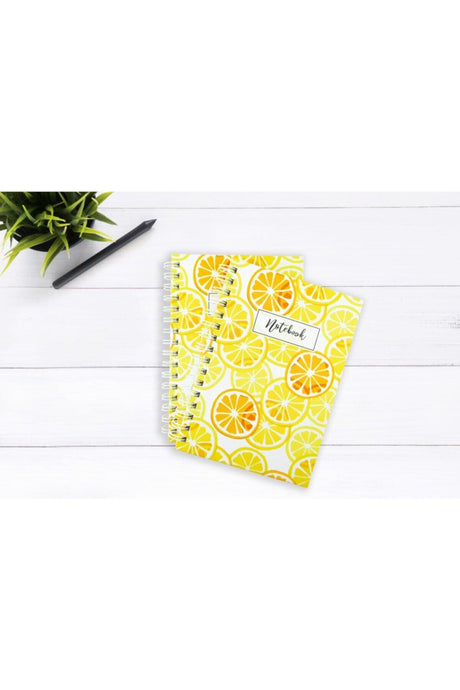 Orange Patterned Unlined Spiral Notebook