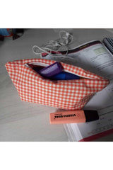 Orange Gingham Washable Zipper Single