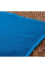 Organic Cotton 4-Ply Solid Color Muslin Baby Blanket - Petrol Blue - Swordslife