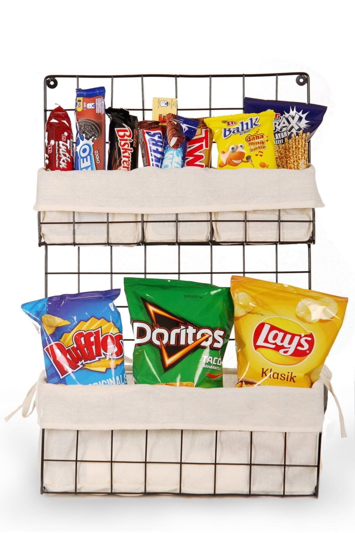 Organizer Basket Wire Textile Kitchen And