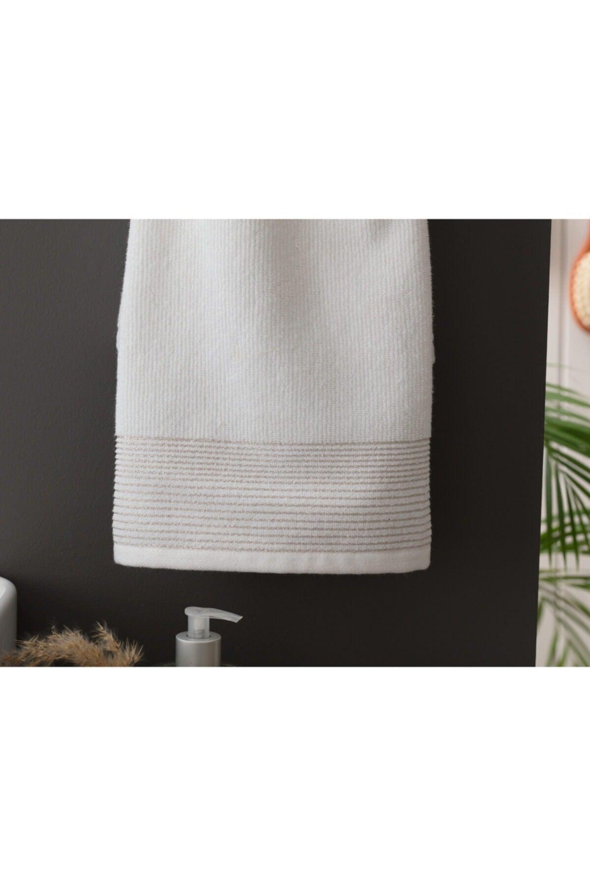 Orient Lurex Face Towel - White - 50x80 Cm - Swordslife