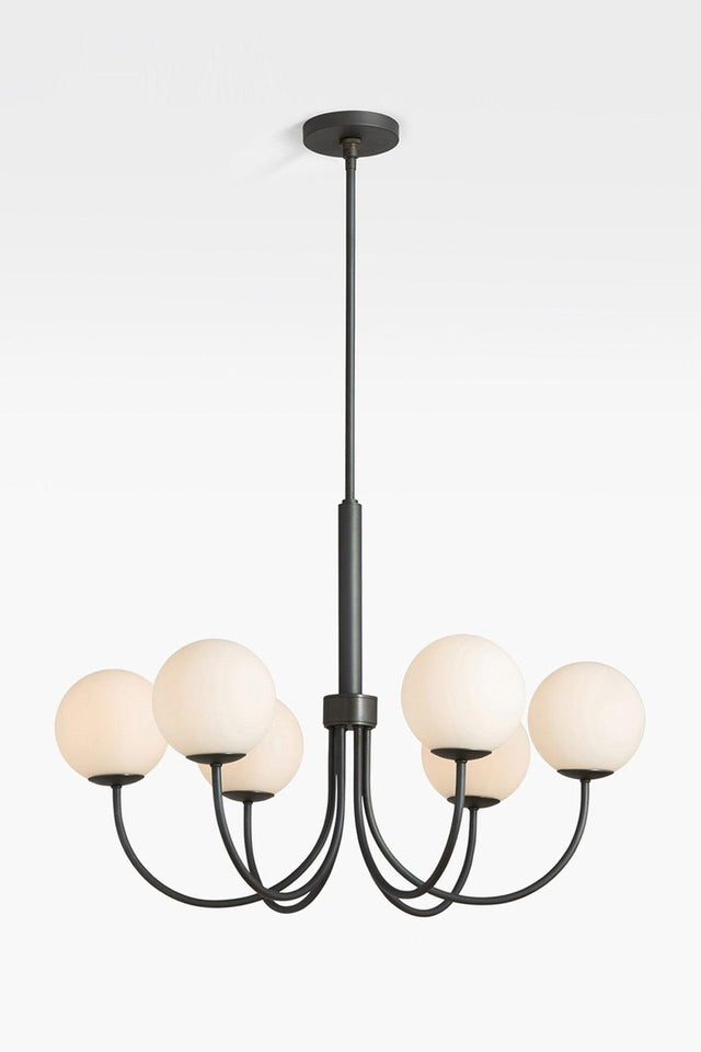 Orillia - 6 Arm Chandelier (Matt Black) - Swordslife