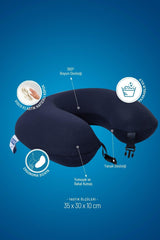 Orthopedic Visco Travel Pillow Neck Pillow Visco Pillow Neck Collar Navy Blue - Swordslife