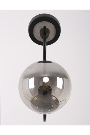 Oslo Black Chrome Smoked Glass Wall Sconce - Swordslife