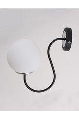 Oslo Black Chrome White Glass Wall Sconce - Swordslife