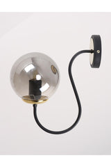 Oslo Black Gold Smoked Glass Wall Sconce - Swordslife