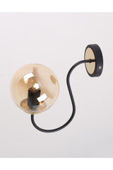 Oslo Black Gold Honey Glass Wall Sconce - Swordslife