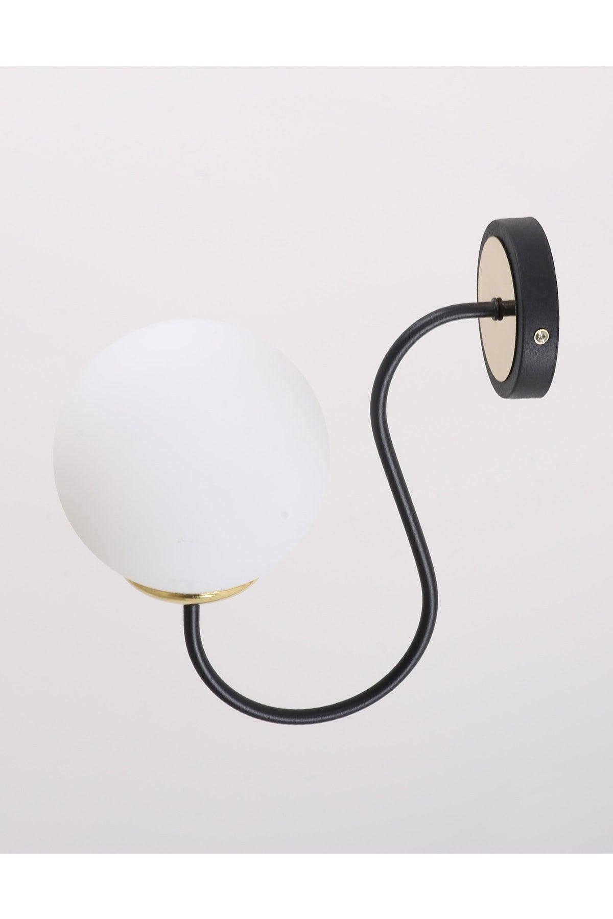 Oslo Black Gold White Glass Wall Sconce - Swordslife