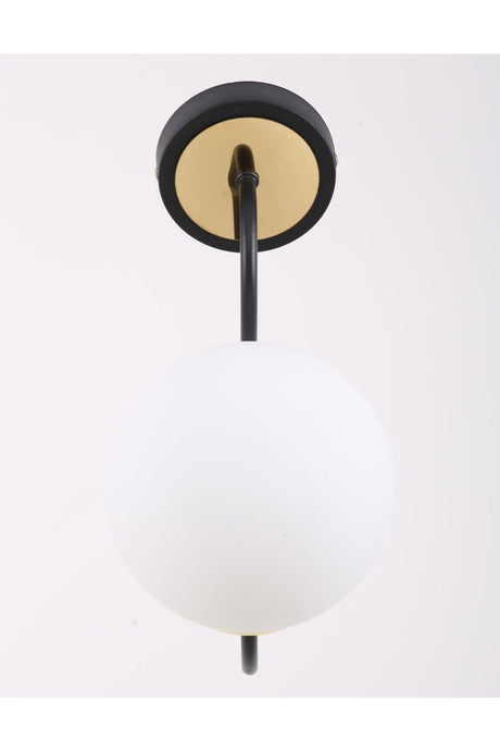 Oslo Black Gold White Glass Wall Sconce - Swordslife