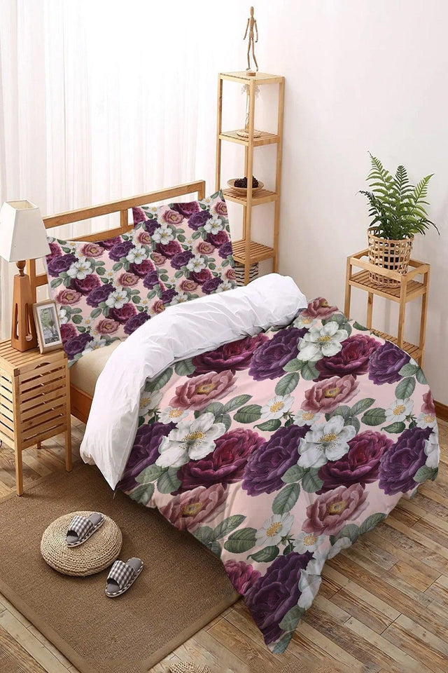 Osso Patterned Double Sheet Duvet Cover Set Nyds-9 - Swordslife